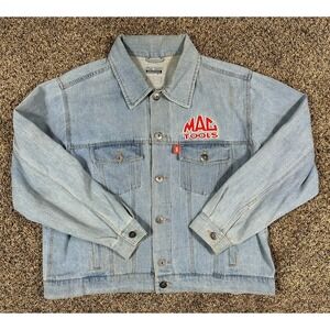 Vintage Mac Tools Denim Trucker Jacket Embroidered Racing Auto Mechanic Men's XL